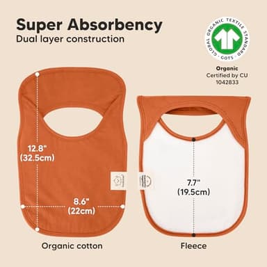 8-Pack Baby Bibs for Boys, Girls - Pullover Bibs for Drooling Teething Baby Girl & Boy Toddler, Newborn, Soft & Absorbent, Cute Colors, Large Torso Coverage Keep Infant Clean & Dry (Brick) - Image 3