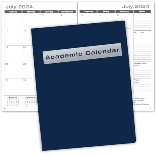 Elan Publishing Company Academic Calendar - 13 Months (July 2024 - July 2025) 7" X 10" Saddle-Stitched Dated for 2024-2025 Academic Year (Blue) - Image 1