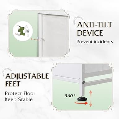 WLIVE 9-Drawer Dresser, Fabric Storage Tower for Bedroom, Hallway, Closet, Tall Chest Organizer Unit for Bedroom with Fabric Bins, Steel Frame, Wood Top, Easy Pull Handle, White - Image 8