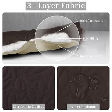 Easy-Going Waterproof Dog Bed Cover Reversible Leak Proof Pet Blanket Replacement Mat for Furniture Washable Couch Cover Sofa Cover for Dogs Cat(30x53 Inch, Chocolate/Beige) - Image 4