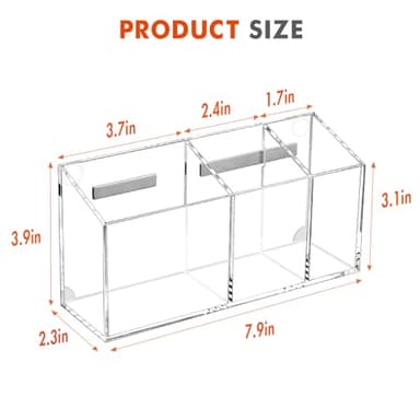 Banafich Magnetic Dry Erase Marker Holder, Acrylic Magnet Pen Holder for Whiteboard, Refrigerator, Magnetic Fridge Organizer for Office, Classroom, Whiteboard Maker Holder, Locker Organizer - Image 7