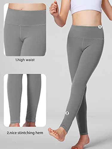 Stelle Girls Athletic Leggings Kids Dance Workout Running Yoga Pants with Hidden Pocket (Zinc Grey, 10-11 Years) - Image 5