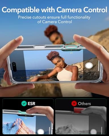 ESR for iPhone 16 Plus Case, Compatible with MagSafe, Full-Body Military-Grade Drop Proof Case with Built-in 9H+ Tempered Glass Screen Protector, Armor Series, Clear - Image 6