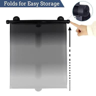 Car Window Shades,2 Pack Window Shade for Baby in Cars,Retractable Car Window Shade for Baby,Side Window Sun Shade Effectively Block UV Rays and Harsh Sunlight(15.7"x18.5") - Image 4