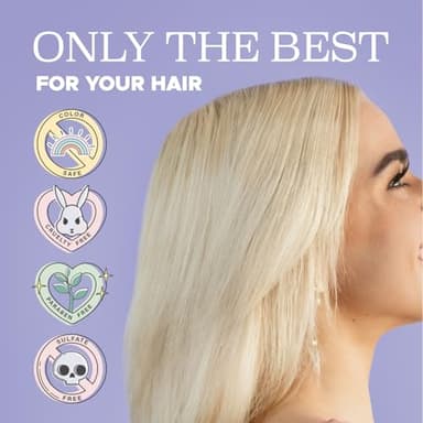 Luseta Purple Shampoo and Conditioner Set for Blonde, Gray - Color Treated Hair - Sulfate Free Paraben Free - Infused with Cocos Nucifera Oil for Curly and Damaged Hair - 2x16.9oz - Image 6