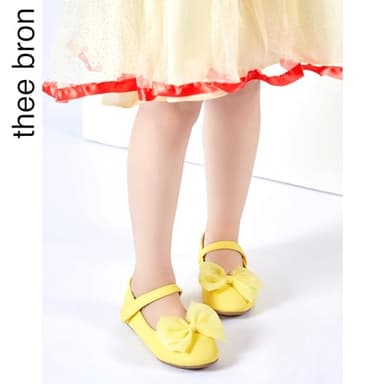 THEE BRON Toddler/Little Girl Mary Jane Flats Princess Dress Shoes(G06 Toddler,Yellow/8M) - Image 7