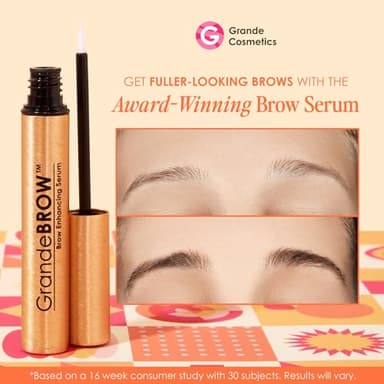 Grande Cosmetics GrandeBROW Brow Enhancing Serum for Fuller, Bolder, Looking Eyebrows - Brow Serum With Vitamins, Peptides, Antioxidants, Amino Acids, Cruelty Free - 8 Week Supply (1.5 mL) - Image 2