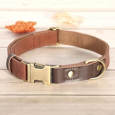 Didog Soft PU Leather Dog Collar for Large Dogs,Classic Adjustable Dog Collars with Quick Release Metal Buckle,Easy Clean and Comfortable with Nylon Lining,Brown,L Neck 15-23" - Image 8