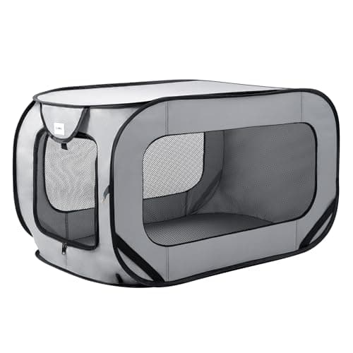 Love's cabin 42in Portable Large Dog Bed - Pop Up Dog Kennel, Indoor Outdoor Crate for Pets, Portable Car Seat Kennel, Cat Bed Collection, Grey - Image 1