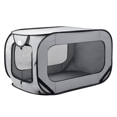 Love's cabin 42in Portable Large Dog Bed - Pop Up Dog Kennel, Indoor Outdoor Crate for Pets, Portable Car Seat Kennel, Cat Bed Collection, Grey - Image 1