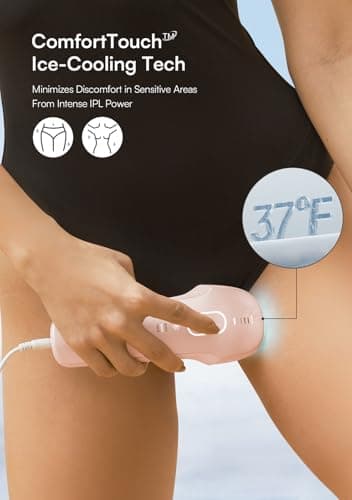 INIA Laser Hair Removal with Ice-Cooling Care for Women and Men, HAUTE Pro Painless at-Home IPL Hair Remover for Coarse Hair in Bikini All Body Areas, Latest Generation for Effective Results (Pink) - Image 7