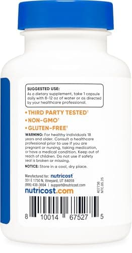 Nutricost Tudca 250mg, 60 Capsules (Tauroursodeoxycholic Acid) - Premium Quality - Image 4