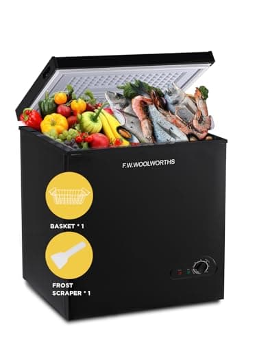 F.W.WOOLWORTHS 5.0 Cu.Ft Chest Freezer, Deep Freezer Adjustable 7 Thermostat, Compact Freezer with Removable Basket for Kitchen, Home, Office, Basement, RVs-Black - Image 1