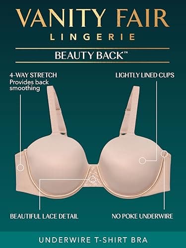 Vanity Fair womens Full Figure Beauty Back Smoothing Bra, Underwire - Quartz, 42C US - Image 4