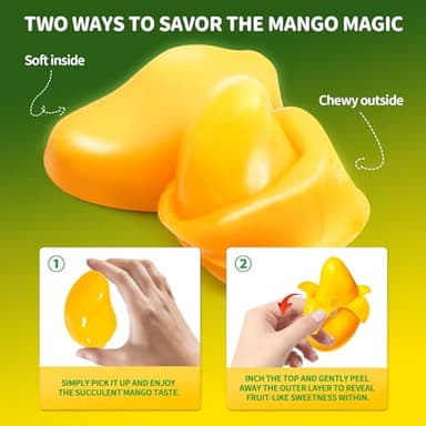 Amos Peelerz Mango Gummy Candy, Peelable Mango Gummy Candy, Resealable 2.19oz Bag (Pack of 8) - Image 3