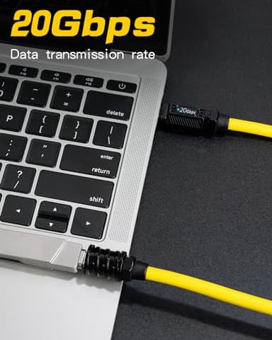 Poyiccot USB C Extension Cable 3ft, 140W USB 4.0 Type C Male to Female Extension Cable, 20Gbps Data & 8K Video Fast Charging Type C Extender, for Thunderbolt 3, Laptop, PC, Phone - Image 3