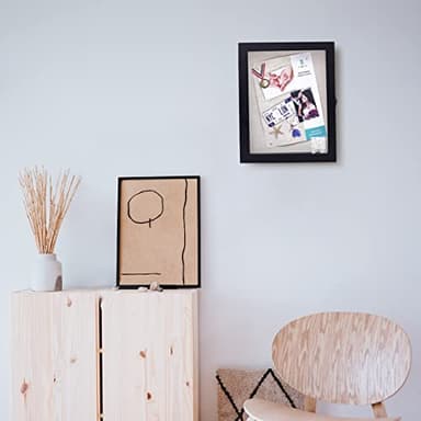 UMICAL 11x14 Shadow Box Display Case Black Shadow Box Frame with Linen Back and HD Plexiglass Window Door Wood Memory Box for Keepsakes - Image 4