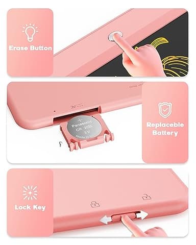 Bravokids 10 Inch LCD Writing Tablet for 3-8 Year Olds - Electronic Drawing Pad and Doodle Board as Educational Birthday Gifts for Girls and Boys (Pink) - Image 3