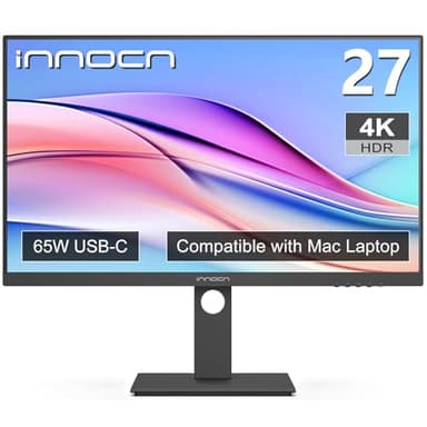 INNOCN 27 Inch 4K Monitor Computer UHD 3840 x 2160 LCD IPS Display, HDR400, USB C 65W, DP, HDMI, PC Monitor for Mac Laptop, 1.07B+ Colors, Built-in Speakers, Pivot/Height Adjustable Stand, Black - Image 7