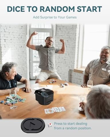 KPAW Automatic Card Shuffler and Dealer - 1-2 Decks Support 12 Players, 4 Drawing Remotes, Built-in Gameplays, 360°/180° Deal, for Poker, UNO, Phase 10, Skip-Bo, Rummy (Black) - Image 8