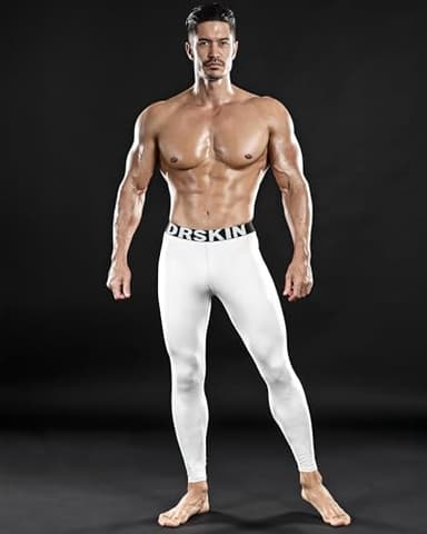 DRSKIN 3 Pack Men’s Compression Pants Tights Leggings Sports Baselayer Running Athletic Workout Active (Classic (B01 2P+WH 1P), 2XL) - Image 3