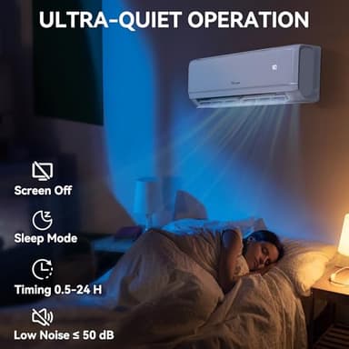 YITAHOME 24000 BTU Mini Split Air Conditioner Heat Pump System, 21 SEER2 208-230V Ductless Inverter System with Wi-Fi&Alexa Compatibility, Cover Up to 1500 Sq. Ft, Complete Installation Kit Included - Image 5