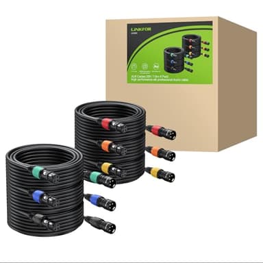 LiNKFOR XLR Cable 6pcs 25FT Cable XLR Cable Set for Microphone Balanced XLR Mic Cable 3-Pin Dual Shielded with 2 Cables and Velcro Cable Ties OFC Shielded Mic Cable - Image 7