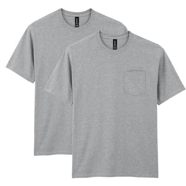 Gildan Men's DryBlend Workwear T-Shirts with Pocket, 2-Pack Shirt, Sport Grey, XXX-Large - Image 1