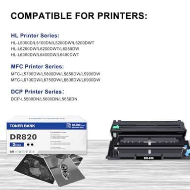 DR820 DR-820 Drum Unit DR 820 HL-L6200DW Compatible for Brother DR820 for HL-L6200DW Drum Unit MFC-L5850DW MFC-L5900DW MFC-L5700DW HL-L5200DW HLL6200DW L6200DW L5200DWT Printer 2 Pack - Image 6