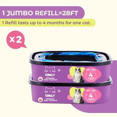 Premium Cat Litter Refill Bags |Jumbo 28FT 2-Pack | Lasts Up to 8 Months | 2 Cartridges for Superior Odor Control - Image 6