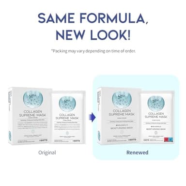 #OOTD Collagen Hydrating Sheet Masks for Face Korean Anti Aging Mask Sheet for Dry Skin & Sensitive Skin, EVE Vegan, Not Tested on Animals, No Parabens, No Sulfates, Hyaluronic Acid, Witch Hazel 10EA - Image 2