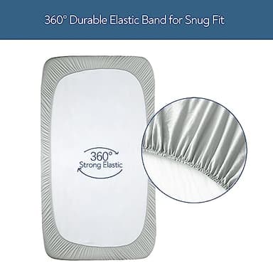 Stretchy Crib Sheets for Boys Girls, 2 Pack - Fitted for Standard Crib and Toddler Bed Mattress 52" x 28", Soft and Breathable Fitted Crib Sheets Neutral, Grey - Image 3