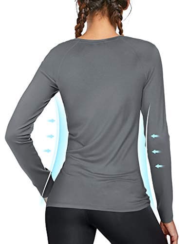 isnowood Women's Sun Protection Long Sleeve Shirts, 2 Pack UPF 50+ UV Rash Guard Swim Shirt, Lightweight Workout Hiking Tops - Image 2