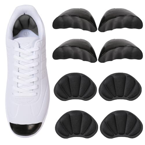 Shoe Filler Inserts for Loose Shoe, 2 Pairs of Toe Cushions & Heel Pads for Women and Men, Perfect for Shoes Too Big, Comfort Inserts for High Heels, Leather Shoes(Black) - Image 1
