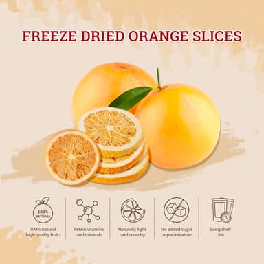 52USA Freeze Dried Orange Slices, 3oz (85g), Dehydrated Orange Slices, All Natural, No Additives, No Sugar Added, Dried Fruit for Cocktails, Snacking, Baking & Garnishing - Image 7