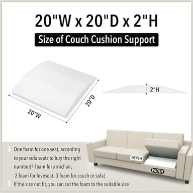Tromlycs Sofa Couch Cushion Support for Sagging Seat Trapezoidal Furniture Seat Under Cushion Sag Repair Set of 3 - Image 2