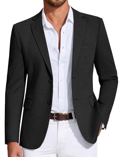 COOFANDY Men’s Sport Jacket Regular Fit Travel Blazer Wrinkle Free Stretch Suit Coat Black, XL - Image 1