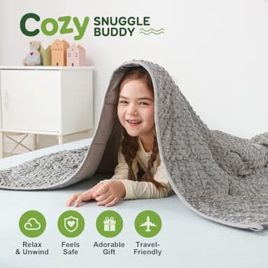 Sivio Weighted Blanket 7 Pounds, Heavy Blankets for Bed, Dual Side Soft Minky and Breathable Weighted Blanket, 41"x 60" Grey - Image 4