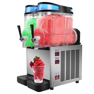 30L Commercial Slushie Machine, 4 Gal×2 Tanks Frozen Drink Machine, 1100W 110V Frozen Drink Margarita Machine Smoothie Slushy Maker Stainless Steel for Restaurant Bar Home Party - Image 1