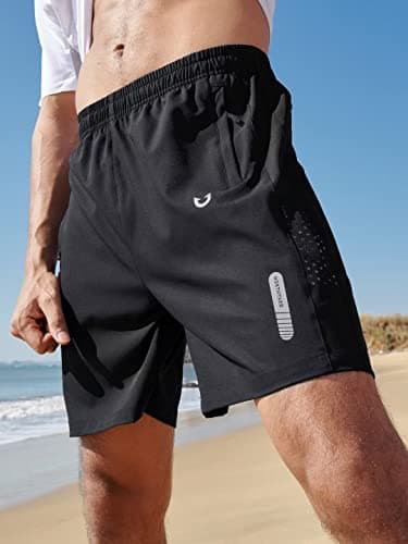 NORTHYARD Men's Athletic Running Shorts Quick Dry Workout Shorts 7"/ 5"/ 9" Lightweight Sports Gym Basketball Tennis Hiking Exercise Black 3XL - Image 2