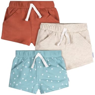 Onesies Brand Unisex Baby 3-Pack Knit Shorts, Stars - Image 1