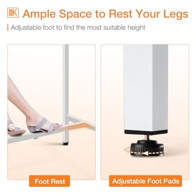 ODK 55 Inch Bar Table, Bar Height Pub Table, Counter Height Bar Table, Rectangular High Top Kitchen & Dining Counter Tables with Sturdy Legs & Easy-to-Clean Top, Indoor use, White - Image 6