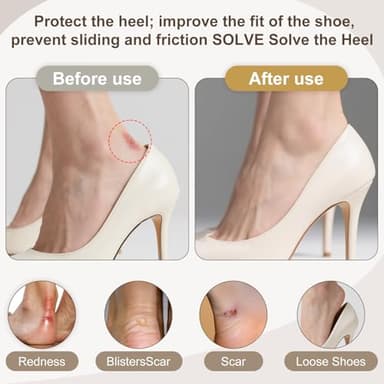 14 Pairs Premium Heel Grips for Men and Women, Heel Pads for Shoes That are Too Big, Self-Adhesive, Inserts for Loose, Heel Filler Cushions Improved Shoe Fit and Comfort. - Image 3