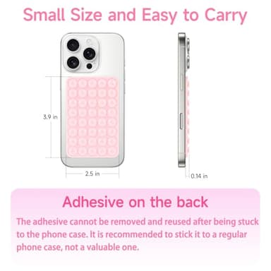 Yojaro Silicone Suction Phone Case Mount, Non Slip Suction Cup Phone Mount, Phone Accessories Holder for Selfies and Videos, Silicon Adhesive Phone Stand Sticky for Cell Phone Light Pink - Image 3