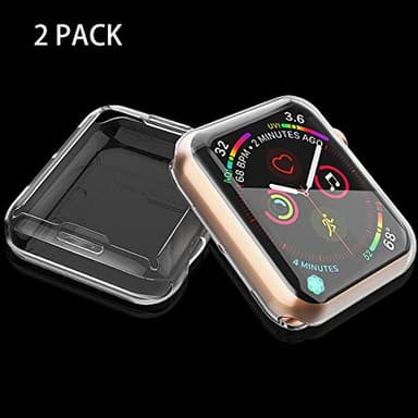 JULK [2-Pack] 44mm Case for Apple Watch New SE-2024 / Series 6 / Series 5 / Series 4 Screen Protector, Overall Protective Soft Case TPU HD Ultra-Thin Cover for iWatch, 2 Transparent - Image 3