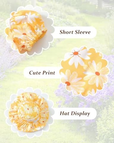 Toddler Girl Clothes 2T 3T Summer Outfit Girls Boho Daisy Swing Dress Princess Short Sleeve Casual Sundress Cute Toddler Yellow Dresses 2 3 Year Old - Image 5