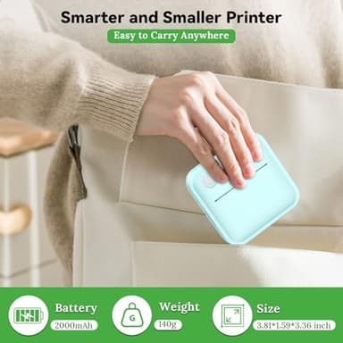 Miouca Label Maker Machine with Tape - 14 Sizes Mini Sticker Printer Bluetooth Label Printer for Home Office Organization, Portable Thermal Sticker Maker Print Pod with Multiple Templates for Phone - Image 8