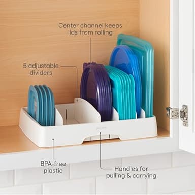 YouCopia StoraLid Adjustable Food Container Lid Organizer for Kitchen Cabinet Storage, Large Classic Edition - Image 3