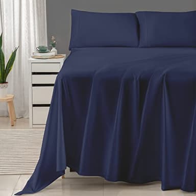 Threadmill 100% Cotton Sheets for Queen Size Bed - 600 Thread Count Queen Bed Sheets Set with 16” Deep Pocket - Sateen Weave 4-Piece Bedding Set with Cooling Effect, Folkstone Blue - Image 2