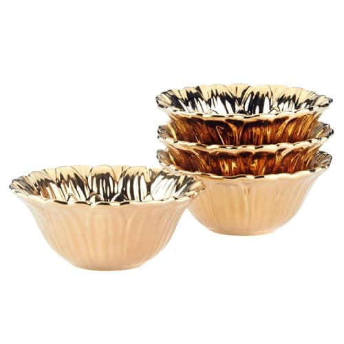 Certified International Gold Coast Sunflower 3-D 6.25" Ice Cream/Dessert Bowls,Set of 4 - Image 1